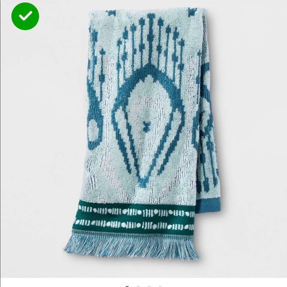 Ikat fringe hand towel